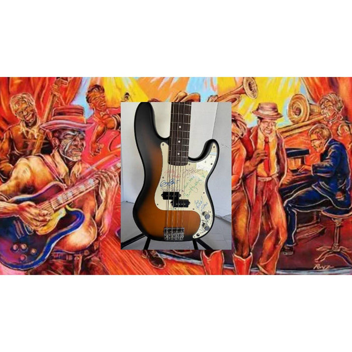Stevie Ray Vaughan Eric Clapton BB King Johnny Winter John Lee Hooker Albert King Jeff Beck Albert Collins electric bass guitar signed