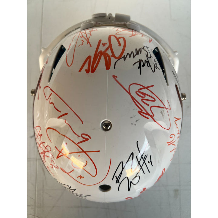 Texas Longhorns all time greats (21) Earl Campbell, Vince Young, Ricky Williams authentic game model Schutt speed helmet signed with proof