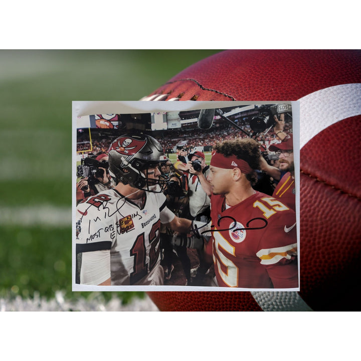 Tom Brady & Patrick Mahomes 11x14 photo signed with proof