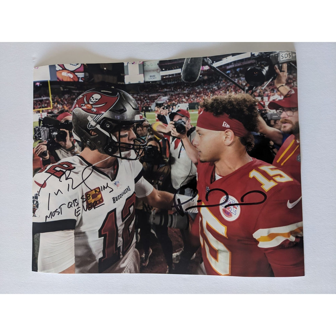Tom Brady & Patrick Mahomes 11x14 photo signed with proof