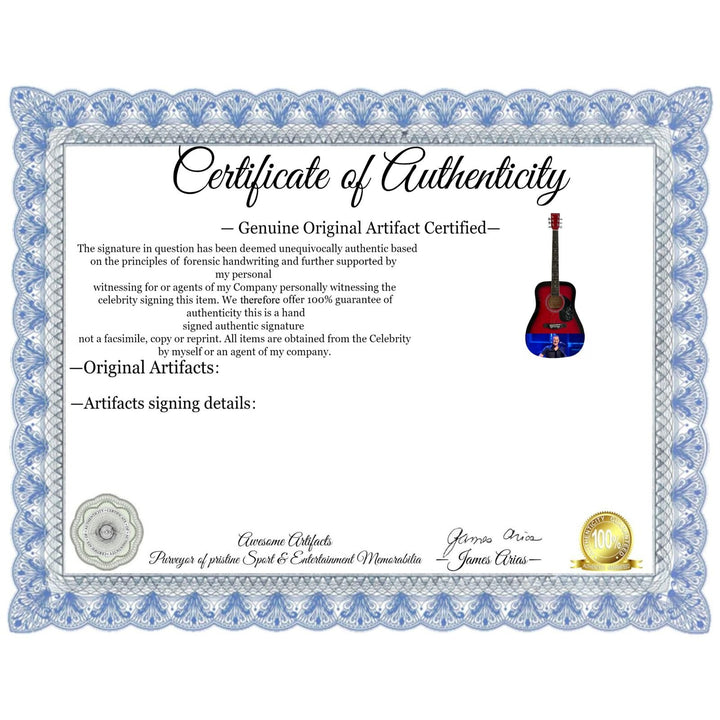 Brian Adams One of a Kind full size acoustic guitar signed with proof.