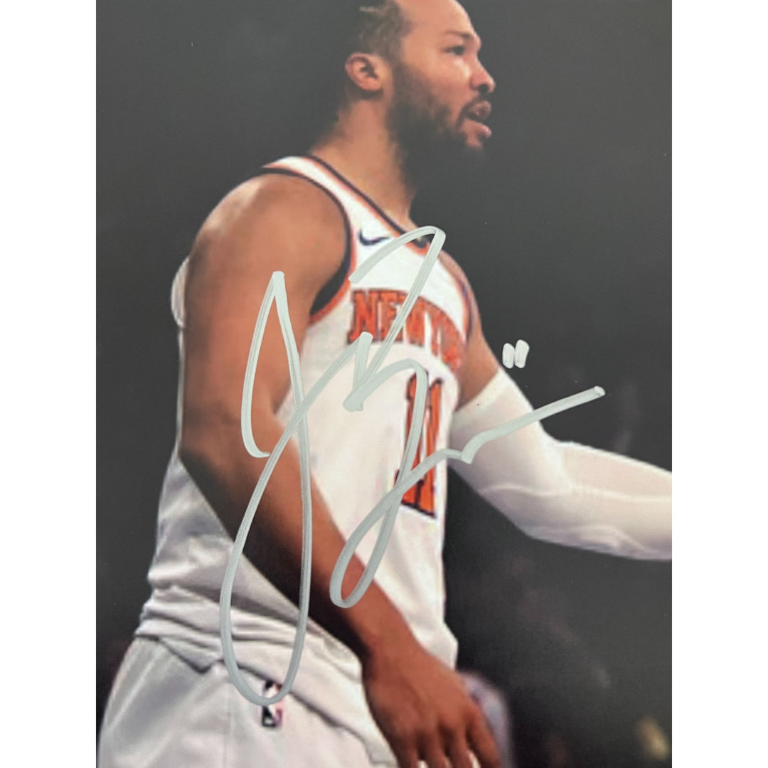 New York Knicks Jalen Brunson Karl Anthony Towns  8x10 photo signed with proof.