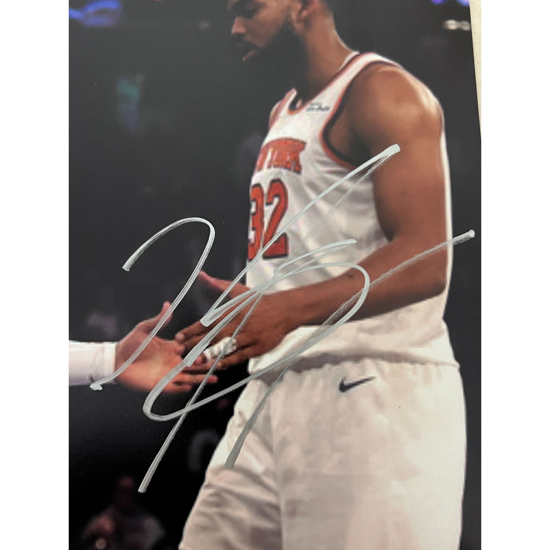 New York Knicks Jalen Brunson Karl Anthony Towns  8x10 photo signed with proof.