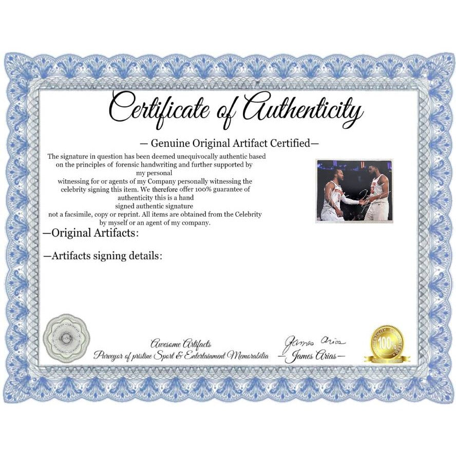 New York Knicks Jalen Brunson Karl Anthony Towns  8x10 photo signed with proof.