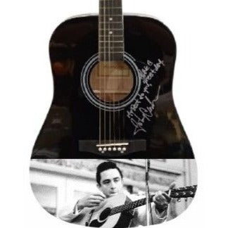 Johnny C@sh "The Man in Black" full size acoustic guitar signed with proof and inscription