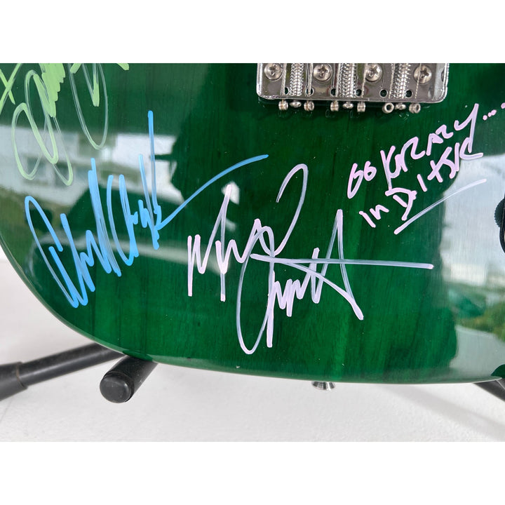 Van Halen green telecaster electric guitar Eddie & Alex Van Halen, Michael Anthony, David Lee Roth Sammy Hagar signed with proof.