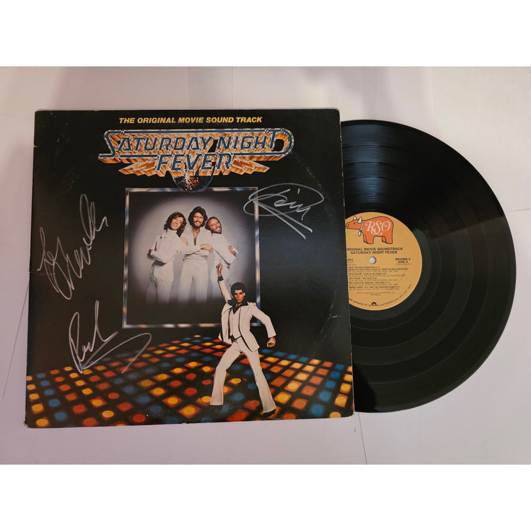 The Bee Gees "Saturday Night Fever" original album LP signed with proof.
