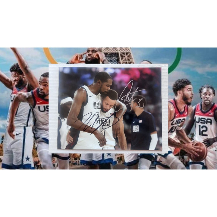  Kevin Durant and Stephen Curry Team USA 2024 8x10 photo signed with proof Awesome Artifacts