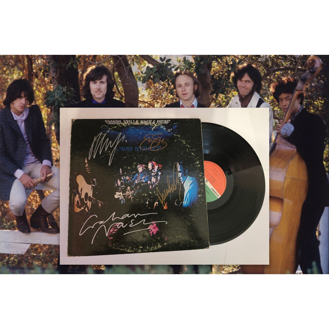 CSNY "4 Way Street" LP signed with proof.