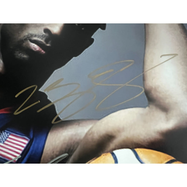 Kobe Bryant and LeBron James 11x14 photo Team USA signed with proof.