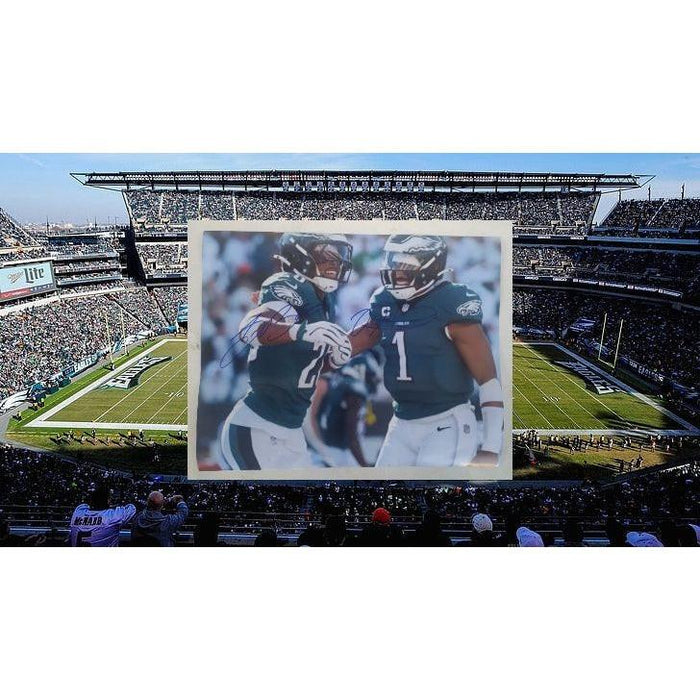 Philadelphia Eagles Saquon Barkley and Jalen Hurts 16x20 photo signed with proof