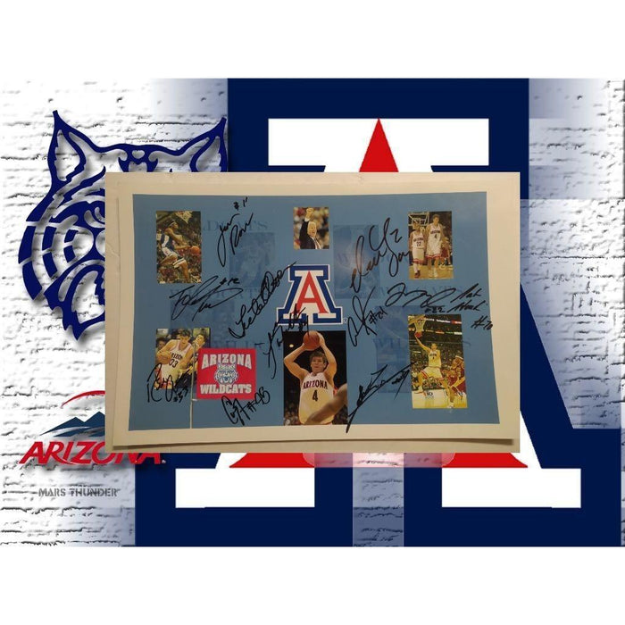 Arizona Wildcats Lute Olsen Luke Walton 11x17 photo signed