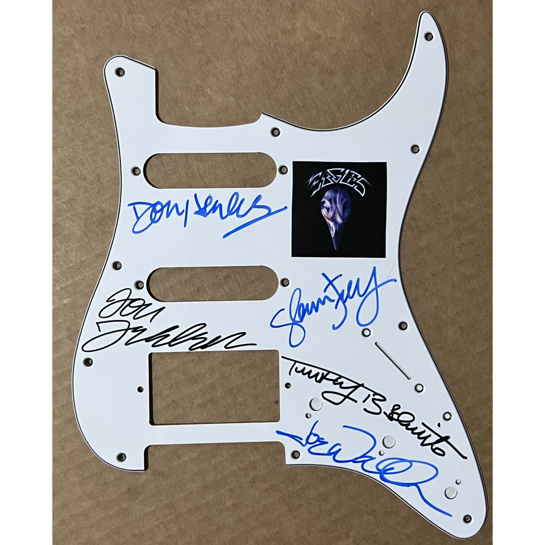 Don Henley, Joe Walsh, Glenn Frey, Don Felder, the Eagles pickguard signed with proof