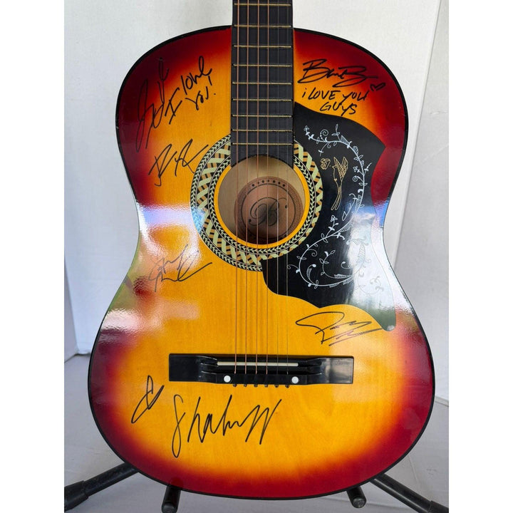 Teddy Swims Shaboozey Jelly Roll Benson Boone Post Malone vintage acoustic guitar signed with proof