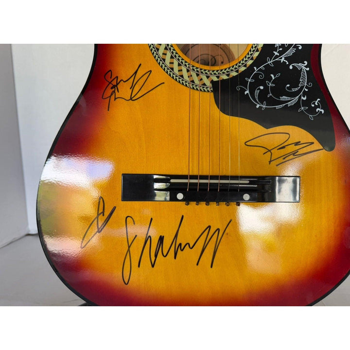 Teddy Swims Shaboozey Jelly Roll Benson Boone Post Malone vintage acoustic guitar signed with proof