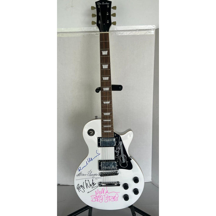 David Gilmour, Roger Waters, Nick Mason, Richard Wright, Storm Thorgerson Pink Floyd White Les Paul electric guitar signed
