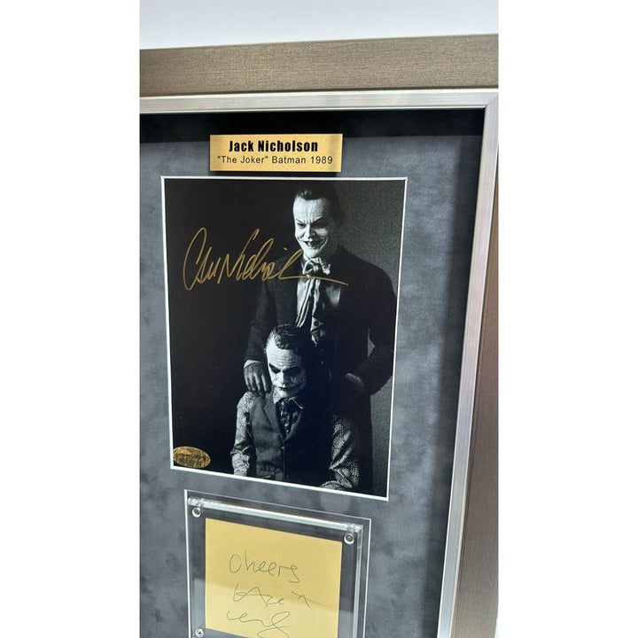 Jack Nicholson The Joker 8x10 photo signed with Heath Ledger cut signature signed and framed 15x24'' with proof