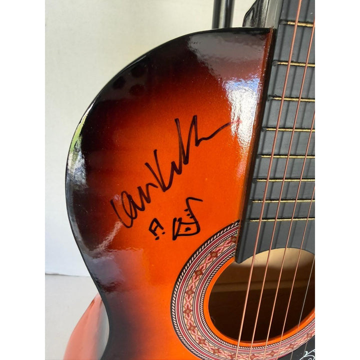 Mick Hucknall Gary Sanctuary Ian Kirkham Kenji Suzuki Kevin Robinson Mick Hucknall Pete Lewinson Simply Red vintage acoustic guitar signed
