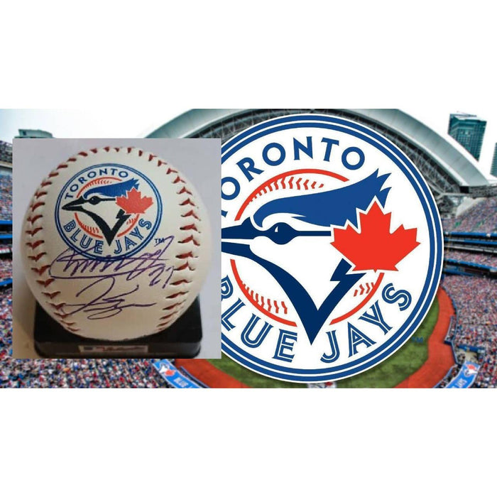George Springer and Vladimir Guerrero Jr. Toronto Blue Jays Rawlings MLB baseball signed with proof