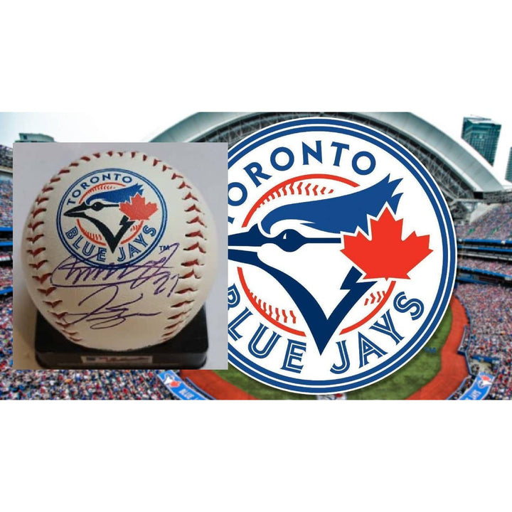 George Springer and Vladimir Guerrero Jr. Toronto Blue Jays Rawlings MLB baseball signed with proof