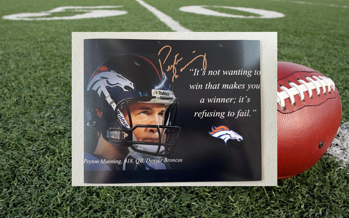 Peyton Manning Denver Broncos 8x10 photo signed with proof (3) Awesome Artifacts