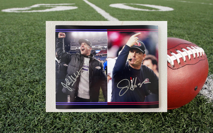 John and Jim Harbaugh 8x10 photo signed Awesome Artifacts