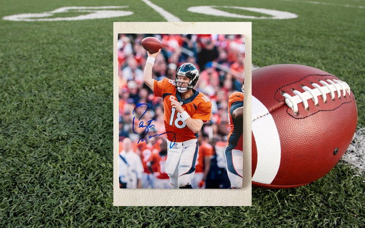 Peyton Manning Denver Broncos 8x10 photo signed with proof (6) Awesome Artifacts
