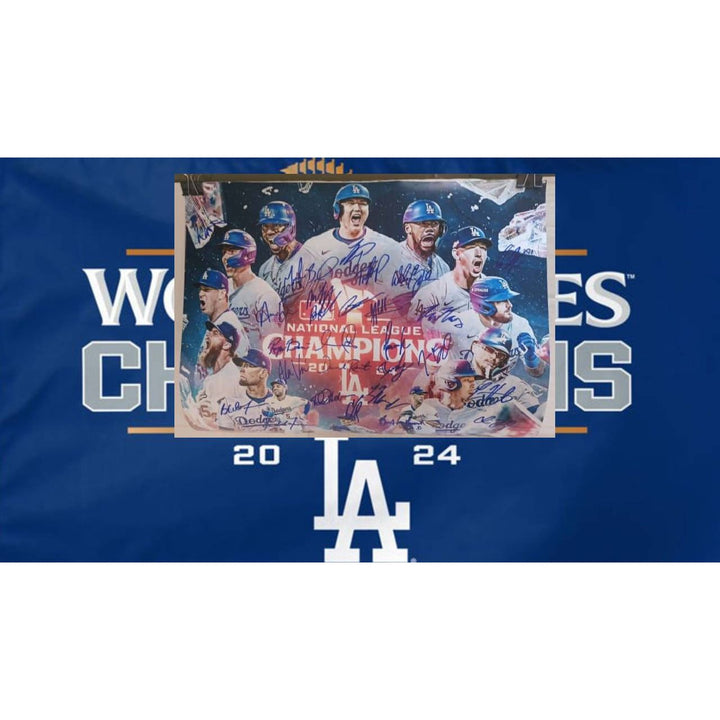 Los Angeles Dodgers 2024 World Champions 16x20 photo signed with proof