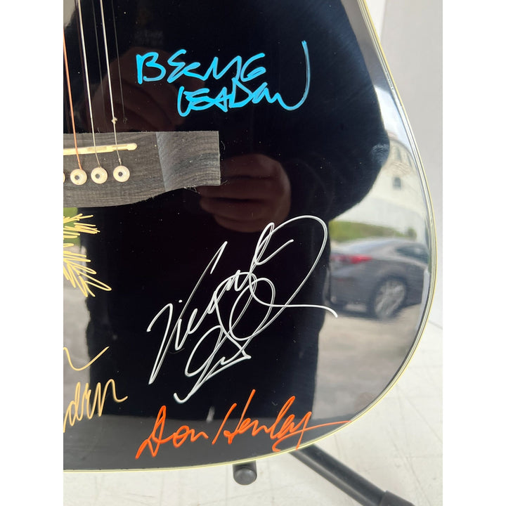 Don Henley , Glenn Frey, Joe Walsh, Randy Meisner,  Bernie Leadon, Don Felder  Eagles one of a kind acoustic guitar signed with proof