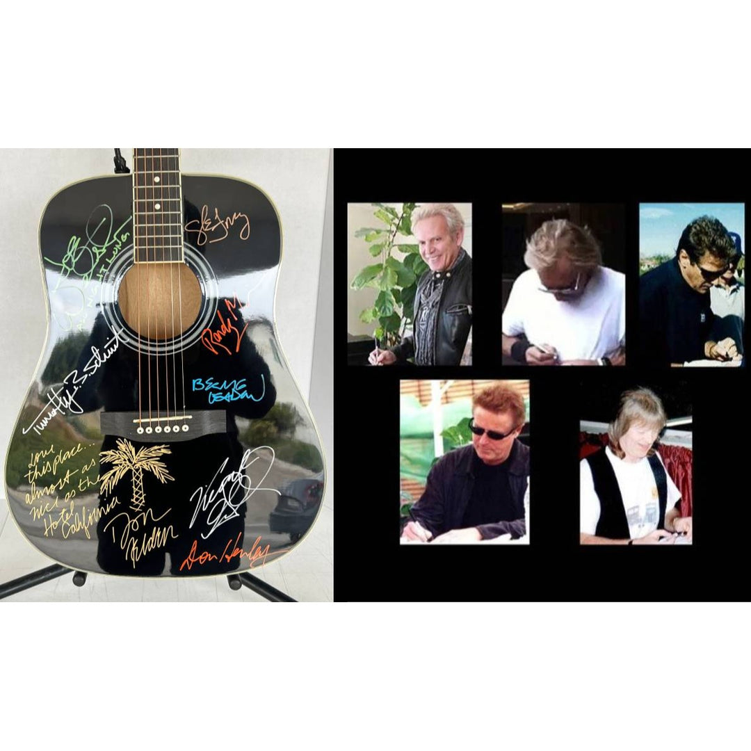 Don Henley , Glenn Frey, Joe Walsh, Randy Meisner,  Bernie Leadon, Don Felder  Eagles one of a kind acoustic guitar signed with proof