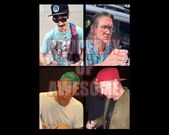 Red Hot Chili Peppers Anthony Kiedis, Chad Smith, Flea, John Frusciante  one-of-a-kind drumhead signed with proof