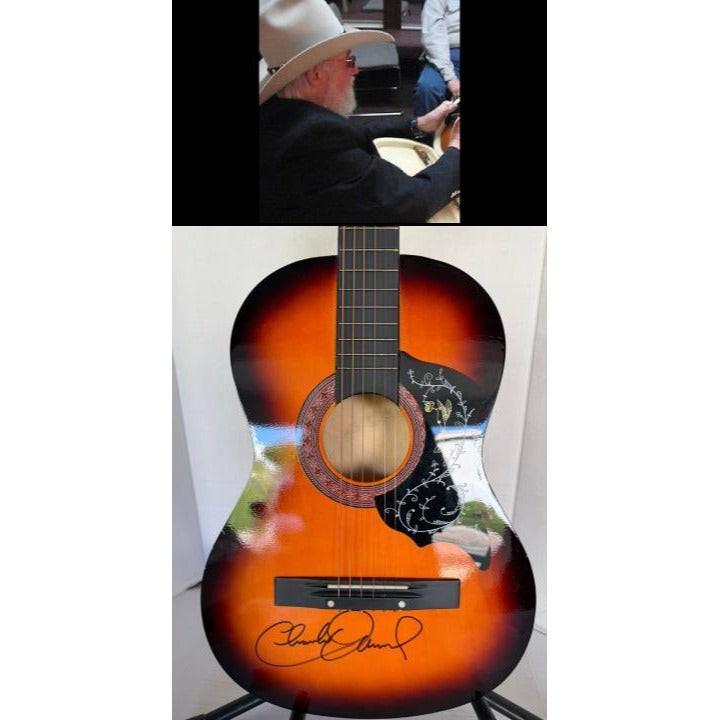 Charlie Daniels vintage acoustic guitar signed with proof