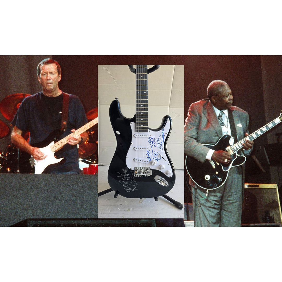 BB King & Eric Clapton, Fender Stratocaster electric guitar signed with proof.
