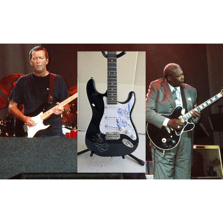 BB King & Eric Clapton, Fender Stratocaster electric guitar signed with proof.