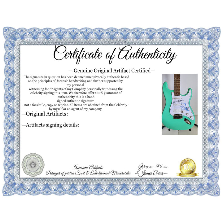 Dolly Parton & Kenny Rogers Fender Stratocaster electric guitar signed with proof