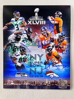 Load image into Gallery viewer, Russell Wilson, Peyton Manning, Marshawn Lynch, Richard Sherman 8x10 photo signed
