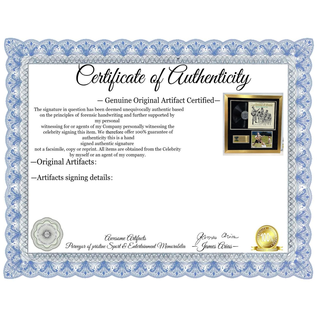 Julie Andrews "The Sound of Music" original LP signed with proof & museum quality frame 26x27