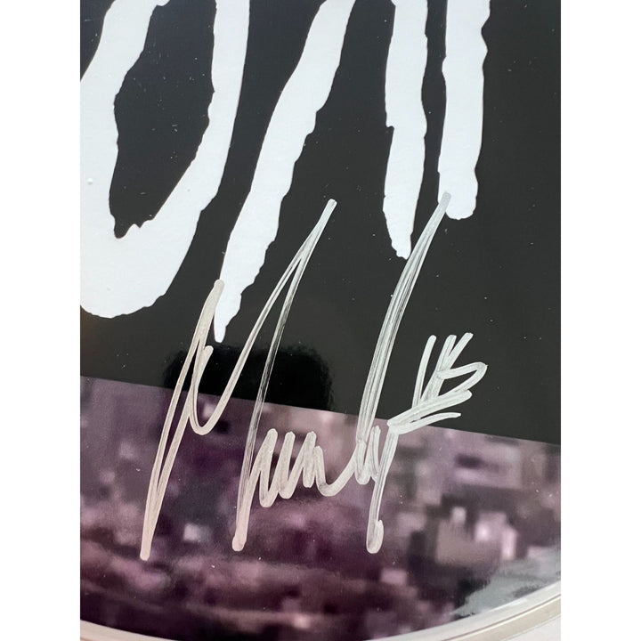 Korn Jonathan Davis Brian Welch James Shaffer 14-in one-of-a-kind drumhead signed Awesome Artifacts