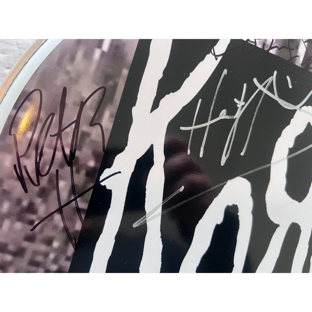 Korn Jonathan Davis Brian Welch James Shaffer 14-in one-of-a-kind drumhead signed Awesome Artifacts