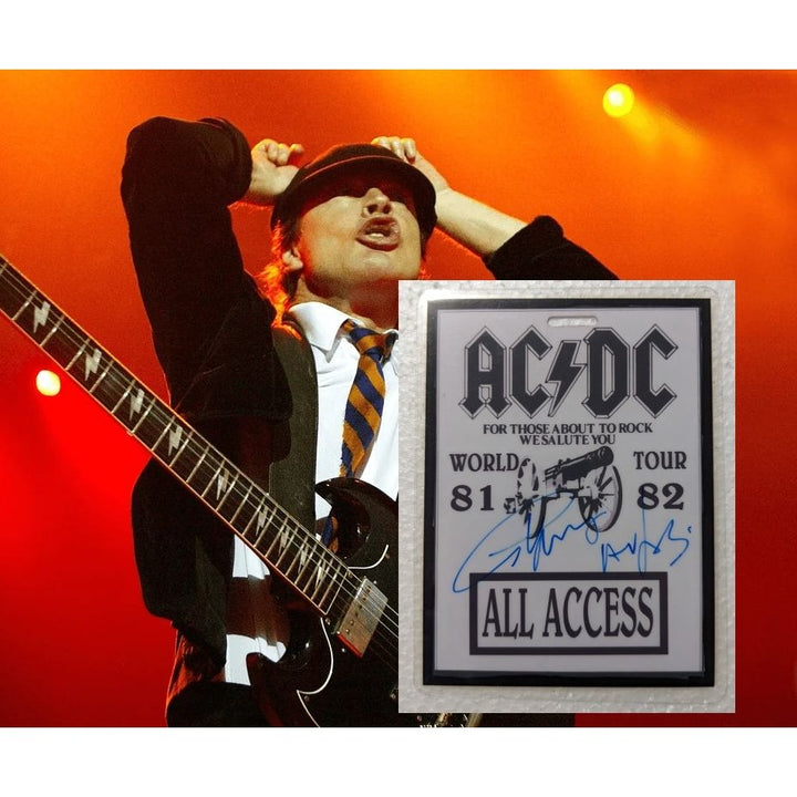 ACDC All Access vintage original tour pass signed by Angus Young