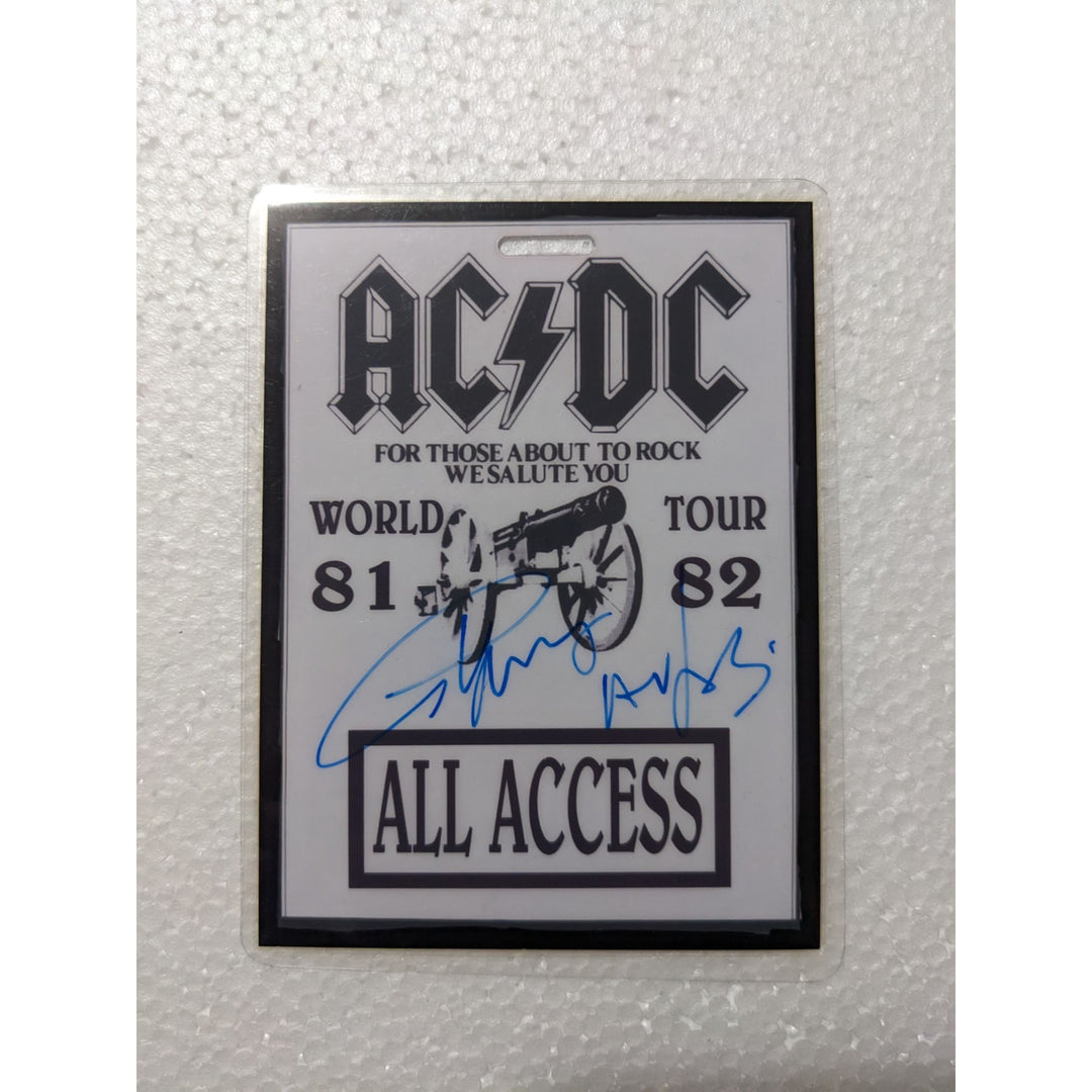 ACDC All Access vintage original tour pass signed by Angus Young