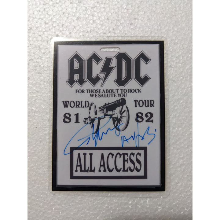 ACDC All Access vintage original tour pass signed by Angus Young