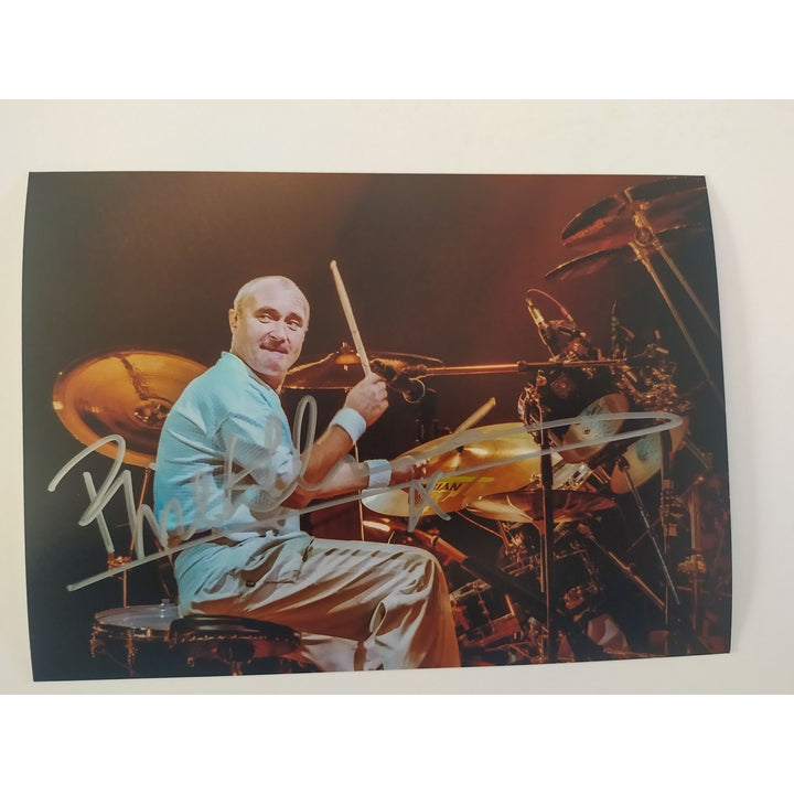 Phil Collins Genesis drummer 5x7 photo signed with proof