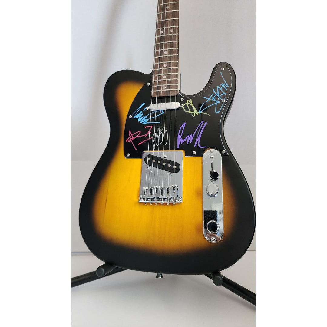 Chester B, Mike Shinoda, Brad Delson, Dave Farrell, Joe Hahn, Rob Bourdon Linkin Park authentic Fender telecaster electric guitar signed