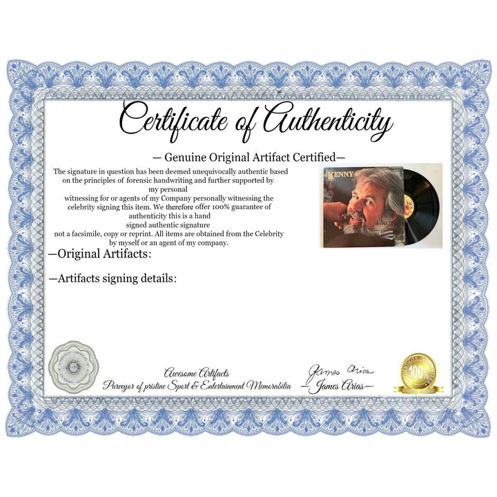 Kenny Rogers "Kenny" original lp signed with proof