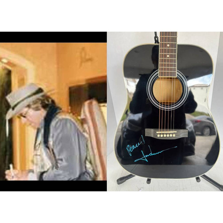 John Denver full size acoustic guitar signed with proof