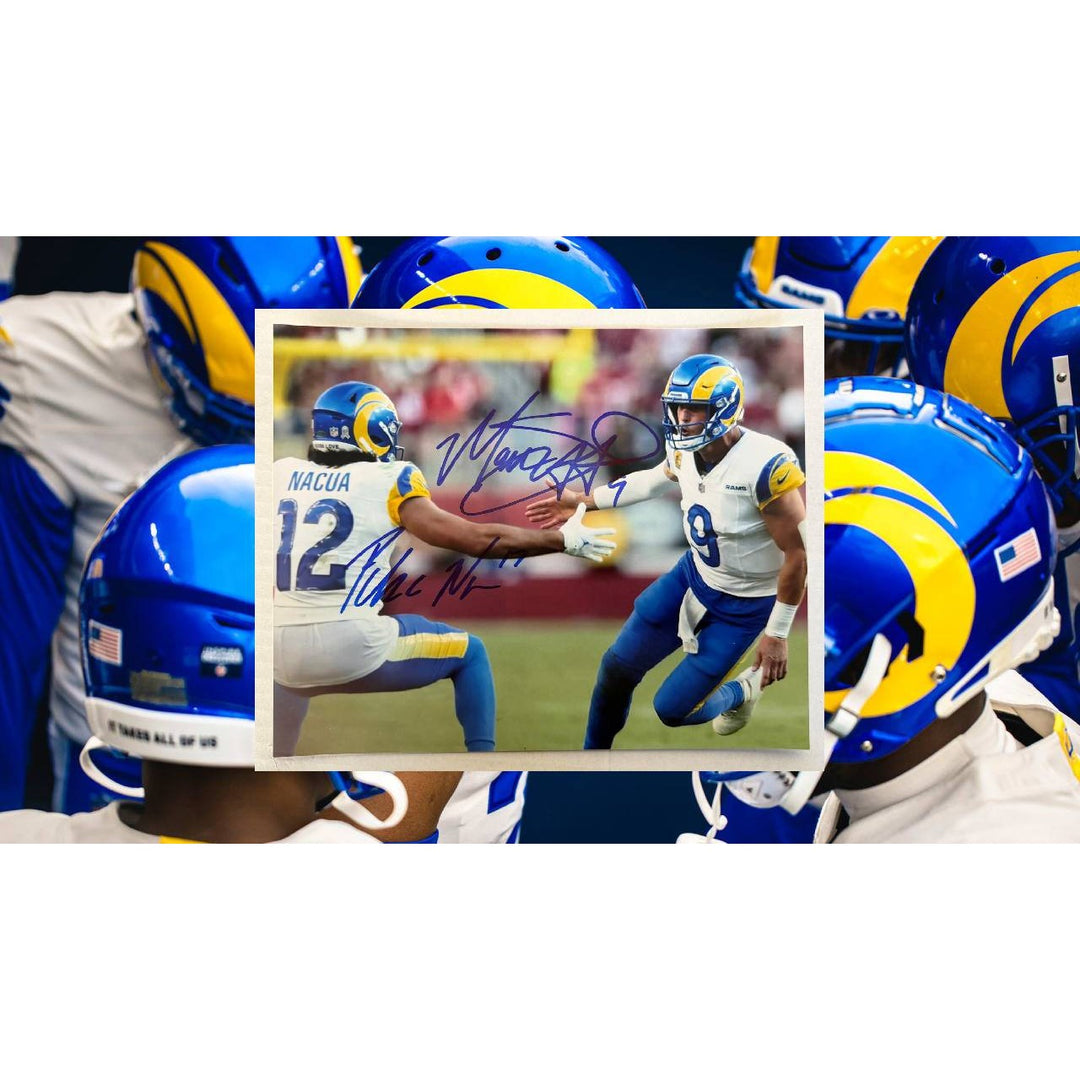 Mathew Stafford & Puka Nacua Los Angeles Rams 8x10 photo signed with proof