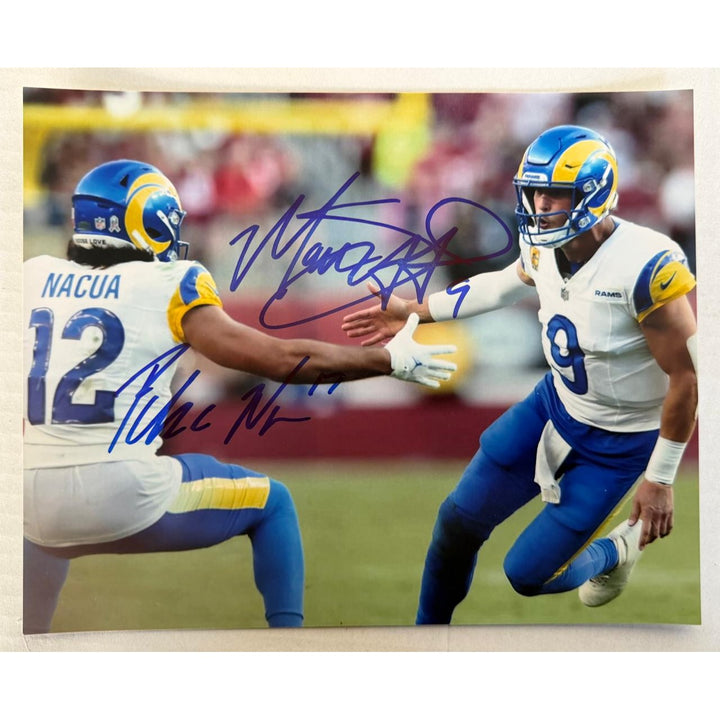 Mathew Stafford & Puka Nacua Los Angeles Rams 8x10 photo signed with proof