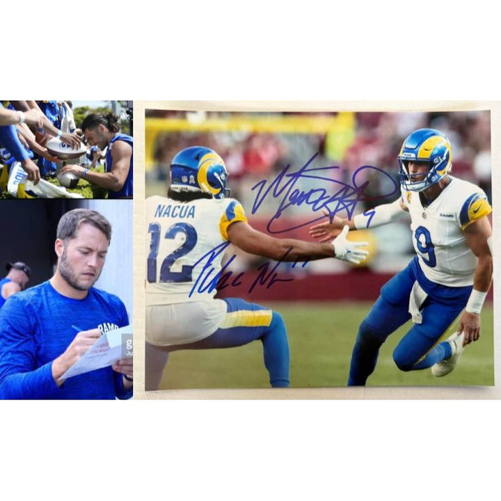 Mathew Stafford & Puka Nacua Los Angeles Rams 8x10 photo signed with proof