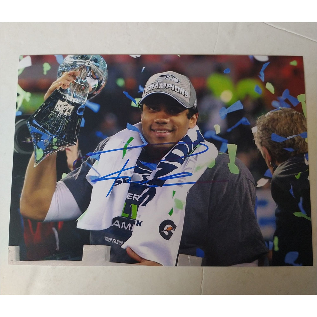 Russell Wilson, Seattle, Seahawks, Super Bowl, Champions, signed, 5x7 photo, with proof